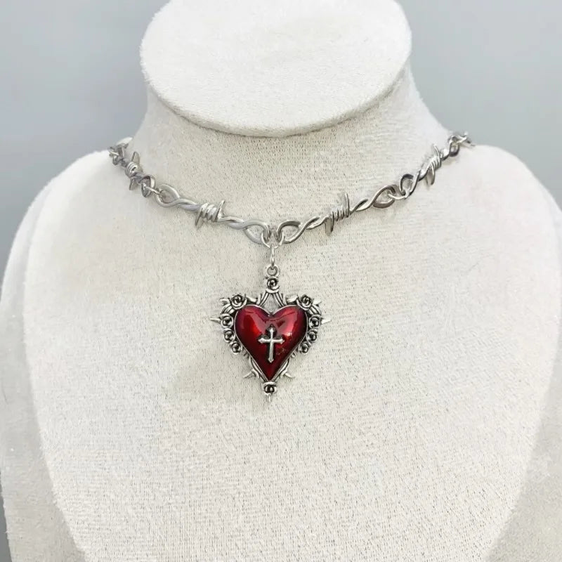 Red Vampire Bat Necklace