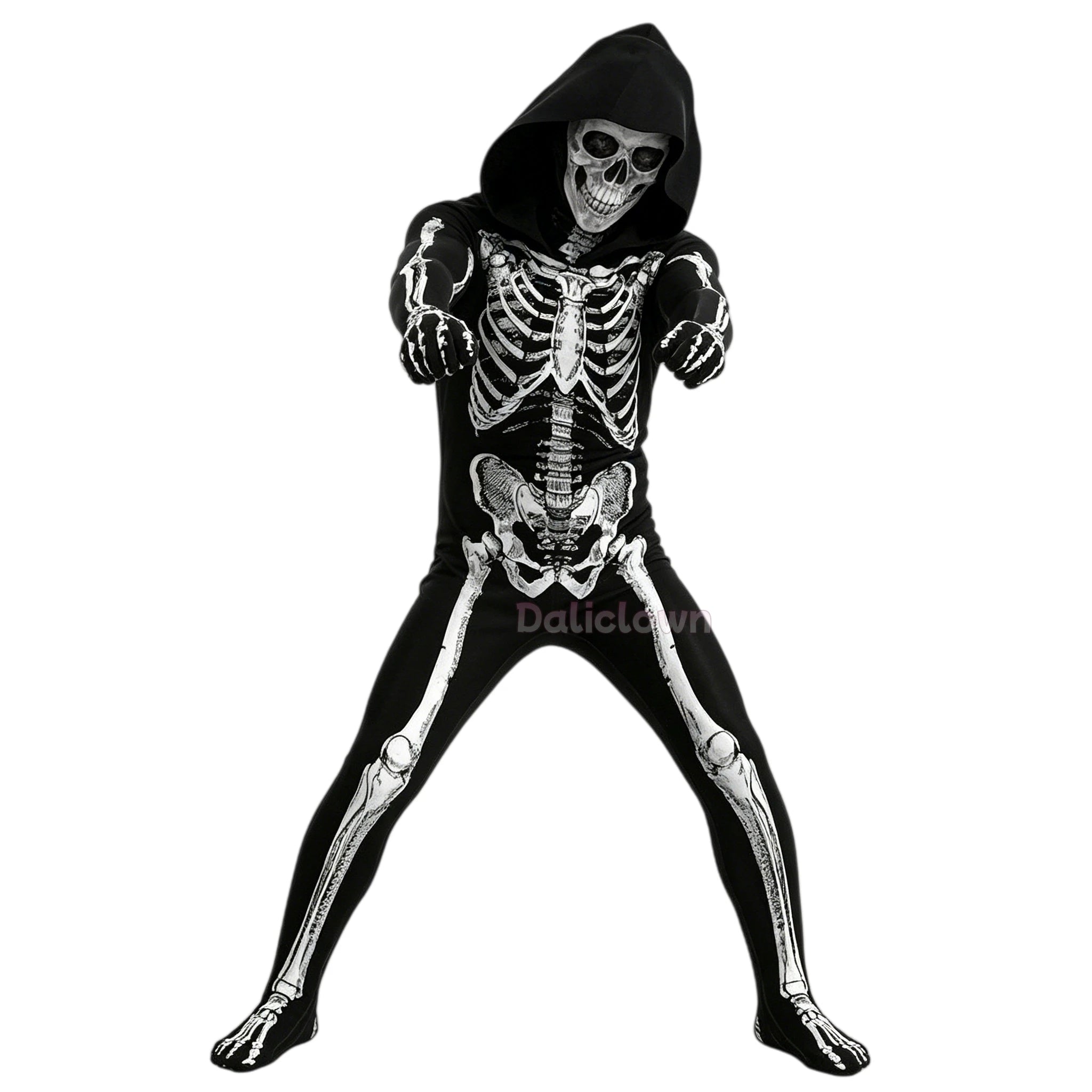 Kids Hooded Skeleton Costume