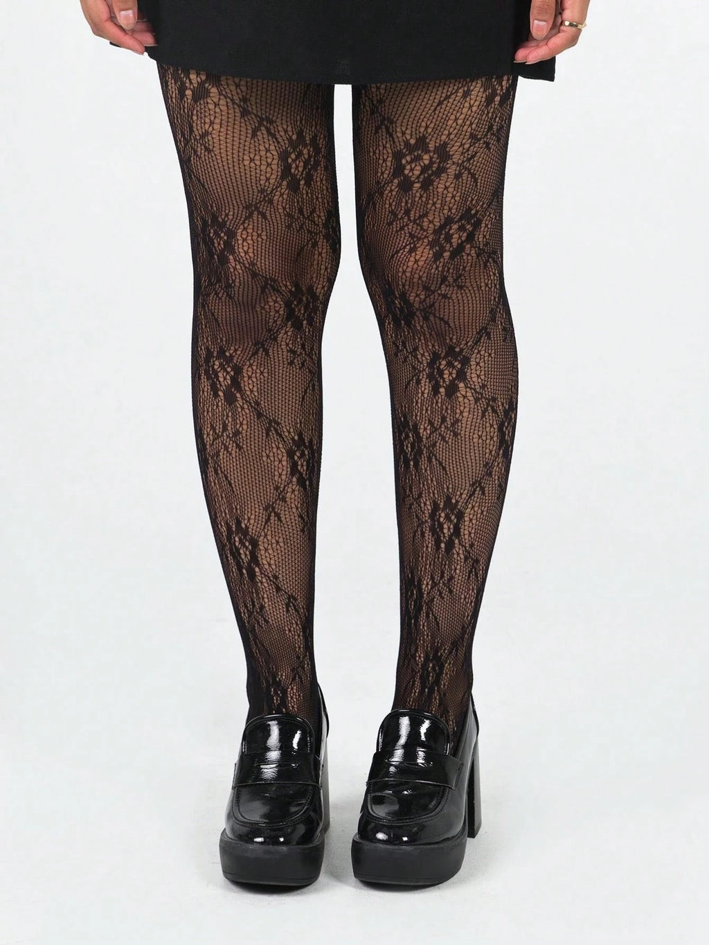 Floral Lace Fishnet Tights