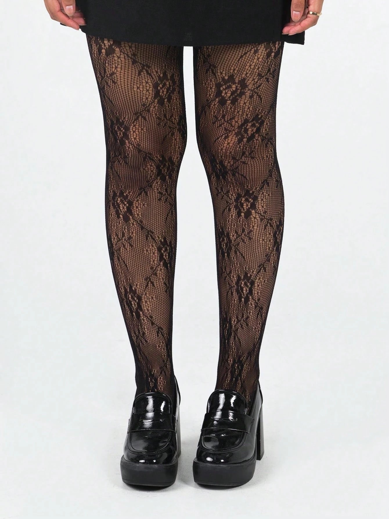 Floral Lace Fishnet Tights