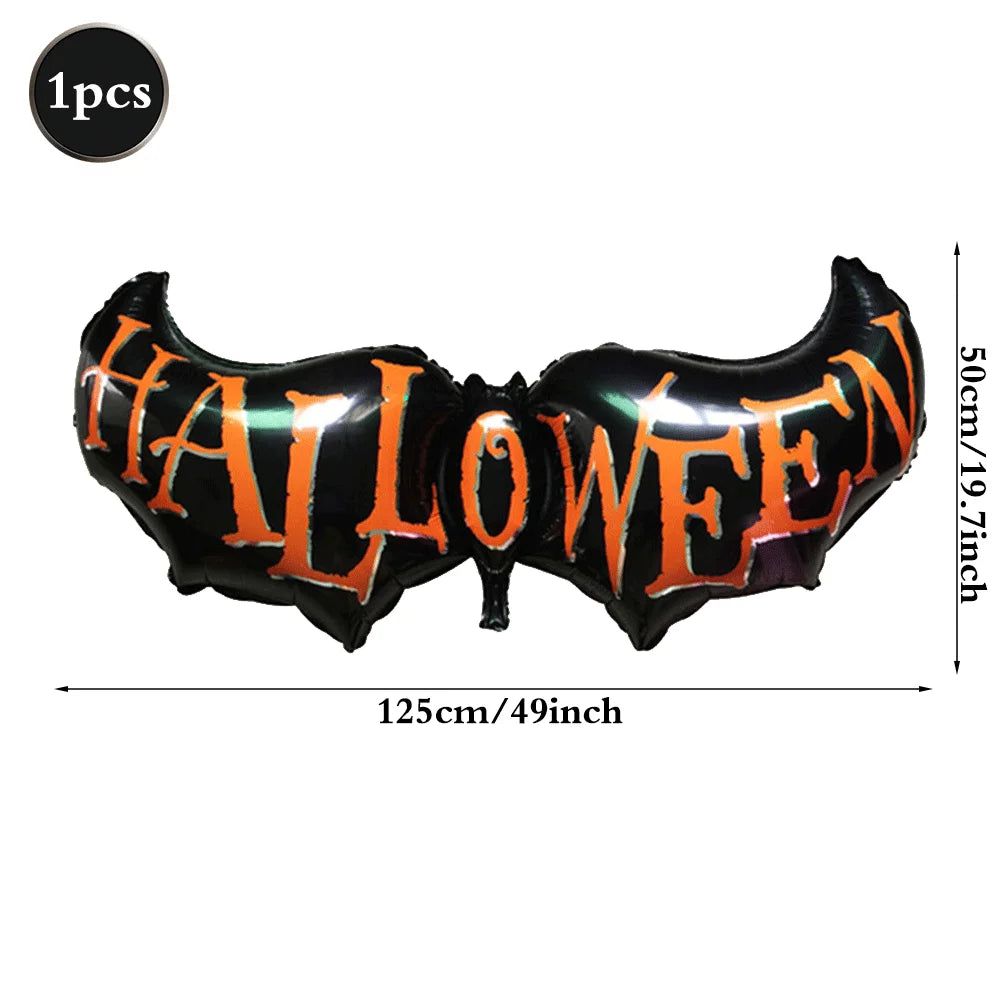 Foil Balloon Set — Pumpkin, Ghost, Bat, Dead Tree