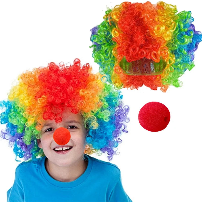 Rainbow Curly Clown Wig