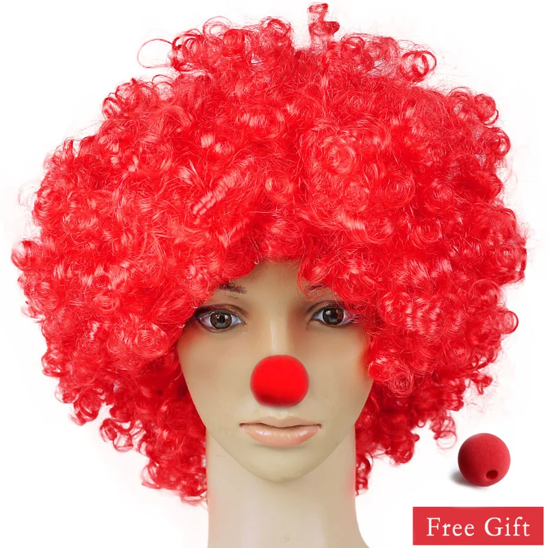 Rainbow Afro Clown Wig