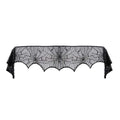 Black Lace Spiderweb Fireplace Mantle Scarf