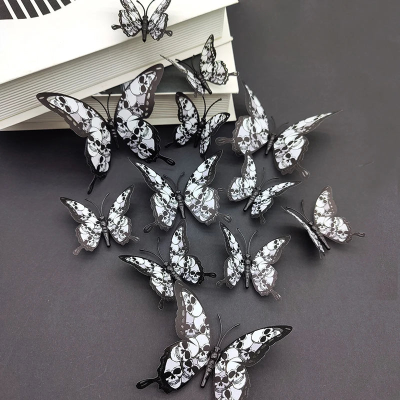 Blood Rose Butterfly 3D Wall Stickers (12pc)