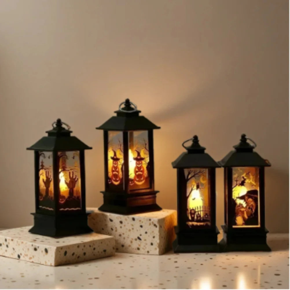 LED Pumpkin Ghost Lantern, Flickering