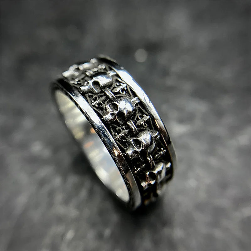 Multi-Skull Gothic Ring