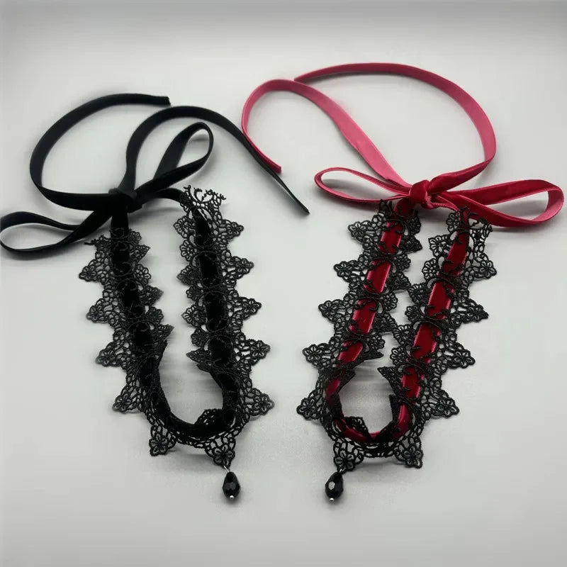 Red & Black Bow Choker