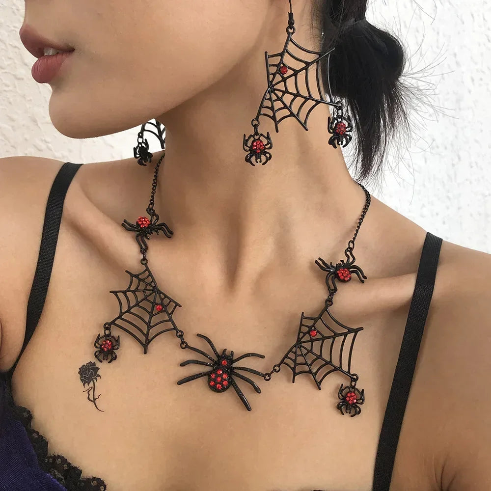 Spider Heart Acrylic Earrings