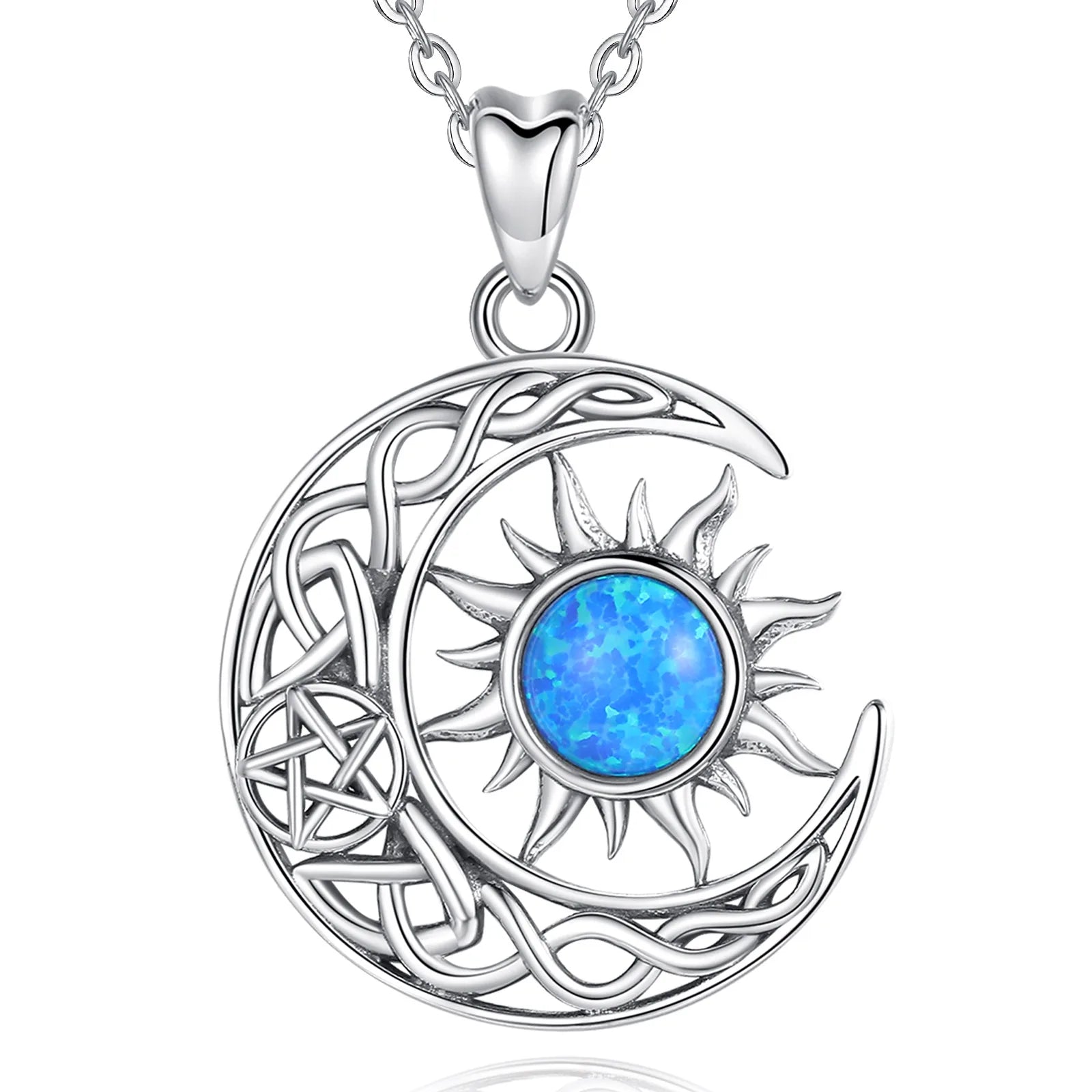 Sterling Silver Sun & Moon Necklace