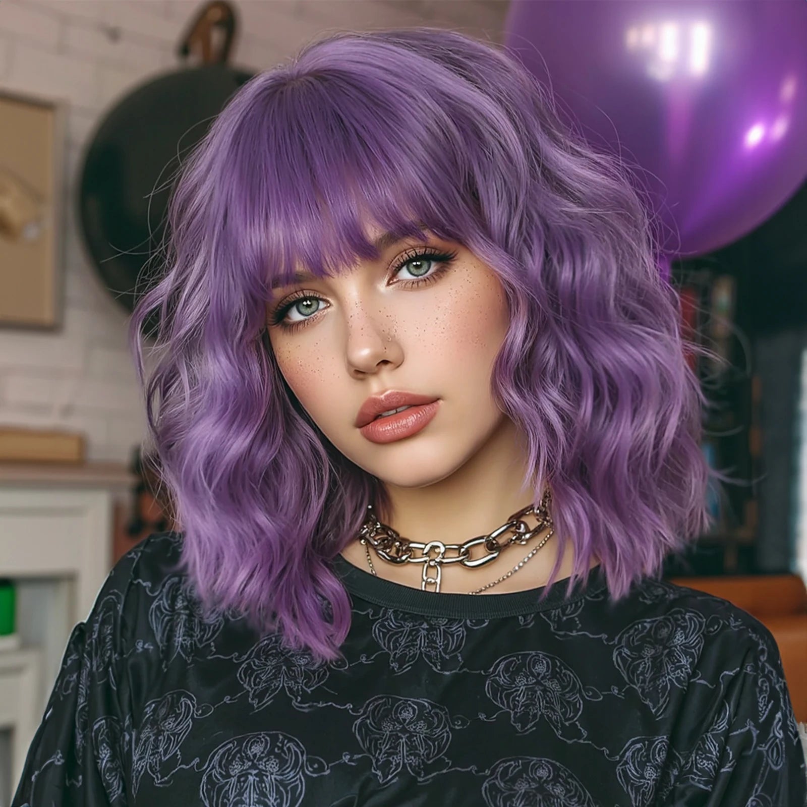 Purple-Pink Gradient Bob Wig