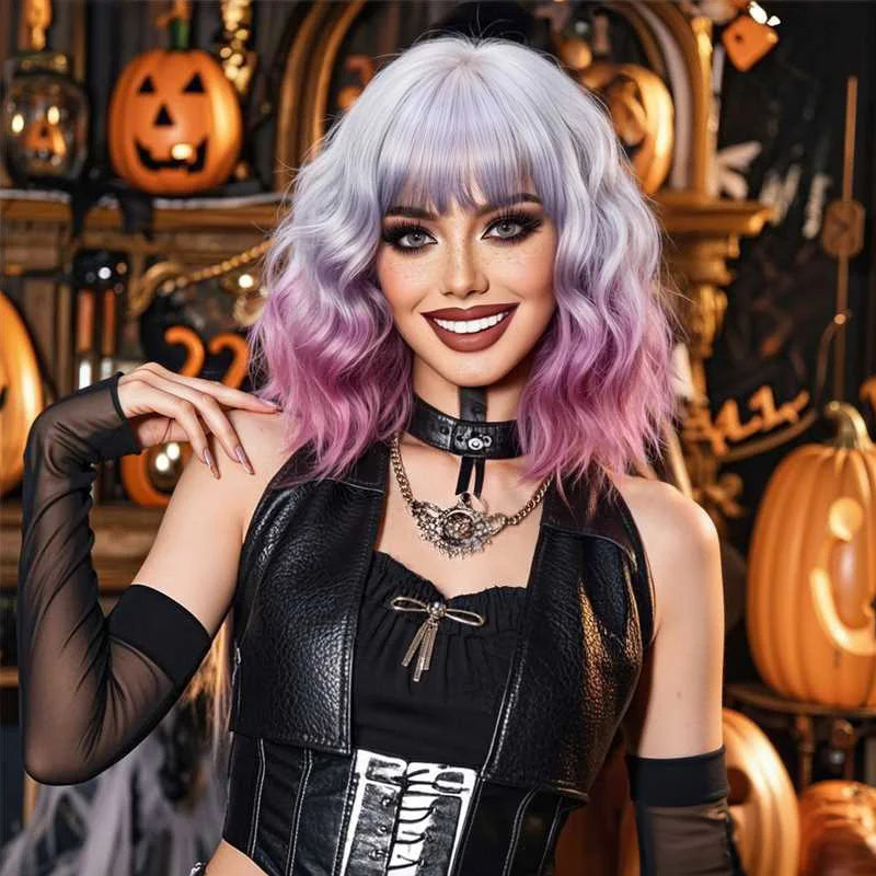 Purple-Pink Gradient Bob Wig