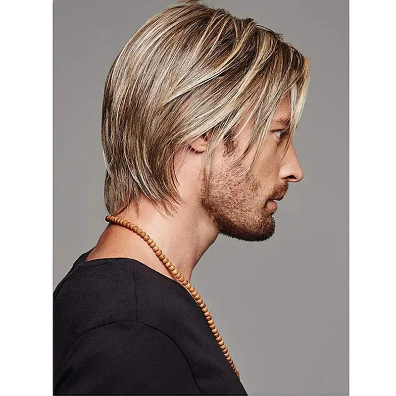 Brown Layered Men's Wig