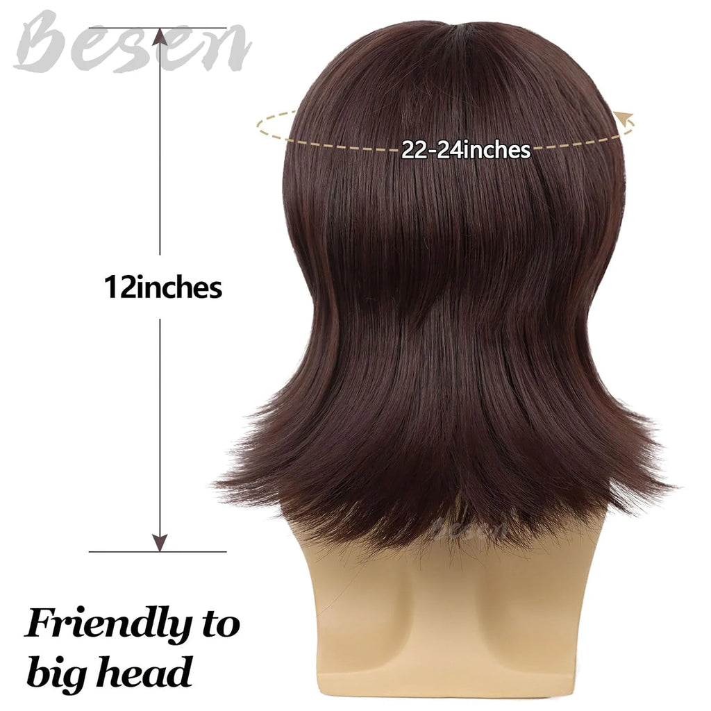 Brown 70s Disco Wig