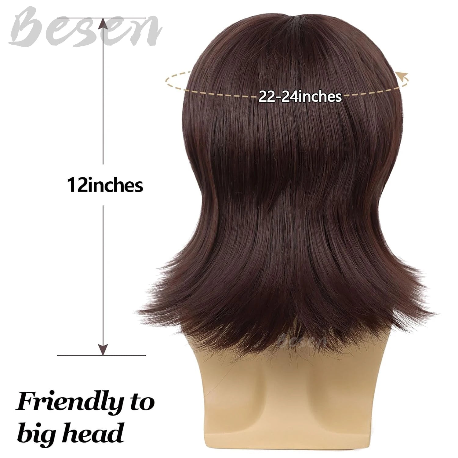 Brown 70s Disco Wig