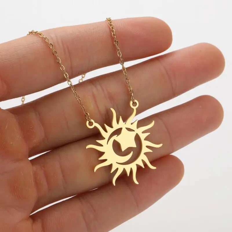 Sun & Moon Pentagram Necklace