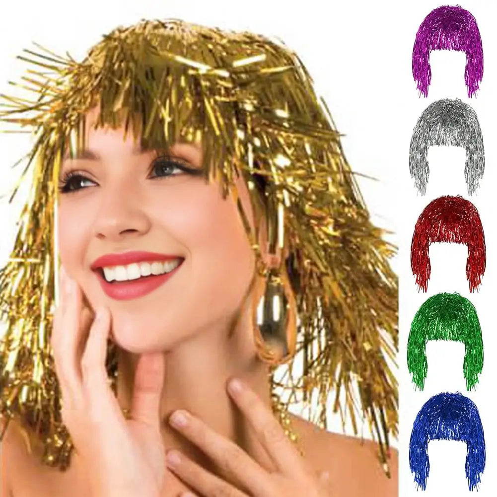 Foil Tinsel Disco Wig