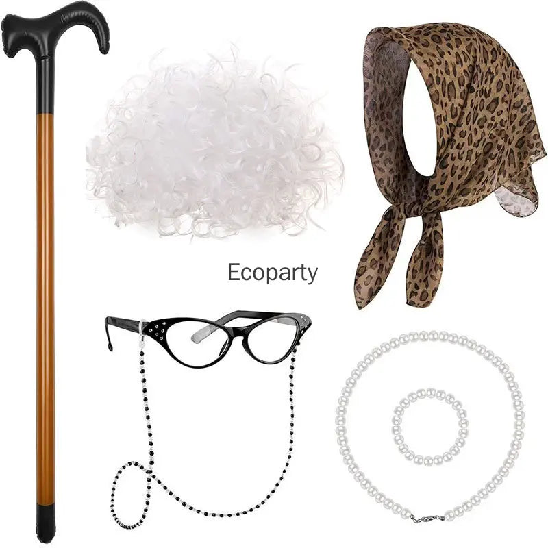 Old Lady Costume Accessory Set