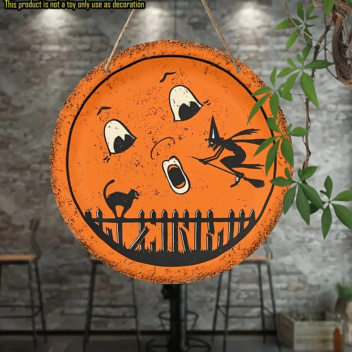 Ghost, Witch & Black Cat Wooden Sign