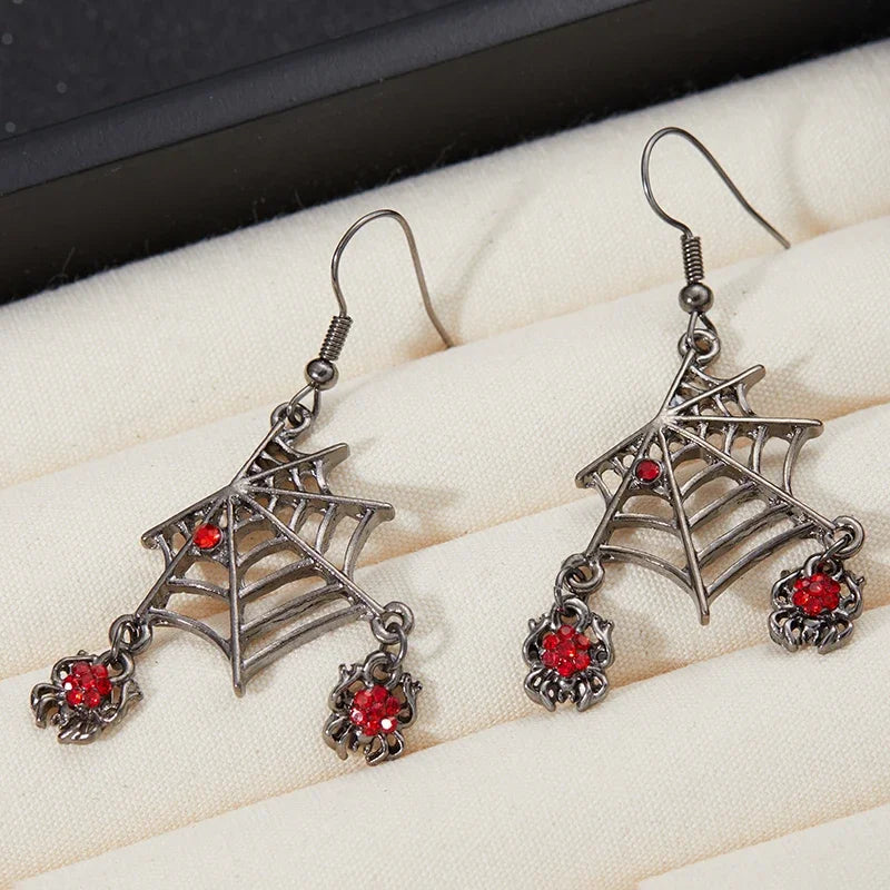Spider Heart Acrylic Earrings