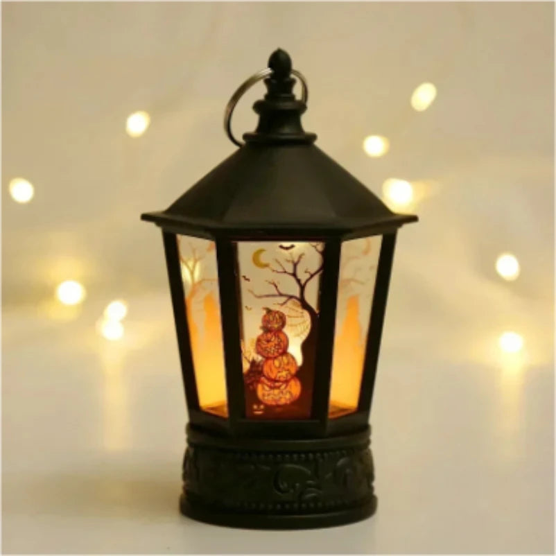 LED Pumpkin Ghost Lantern, Flickering
