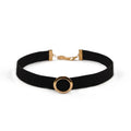 Black Velvet Choker with Ring Charm