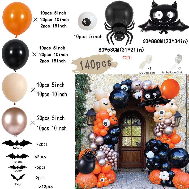 Bat Balloon Garland — Spiders & Pumpkins