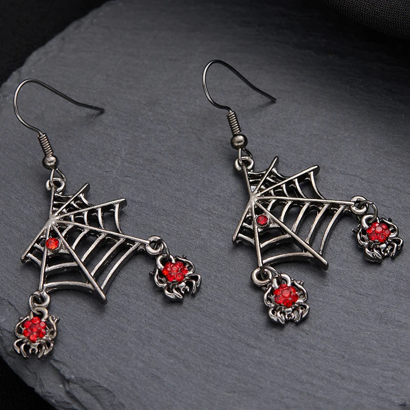 Spider Heart Acrylic Earrings