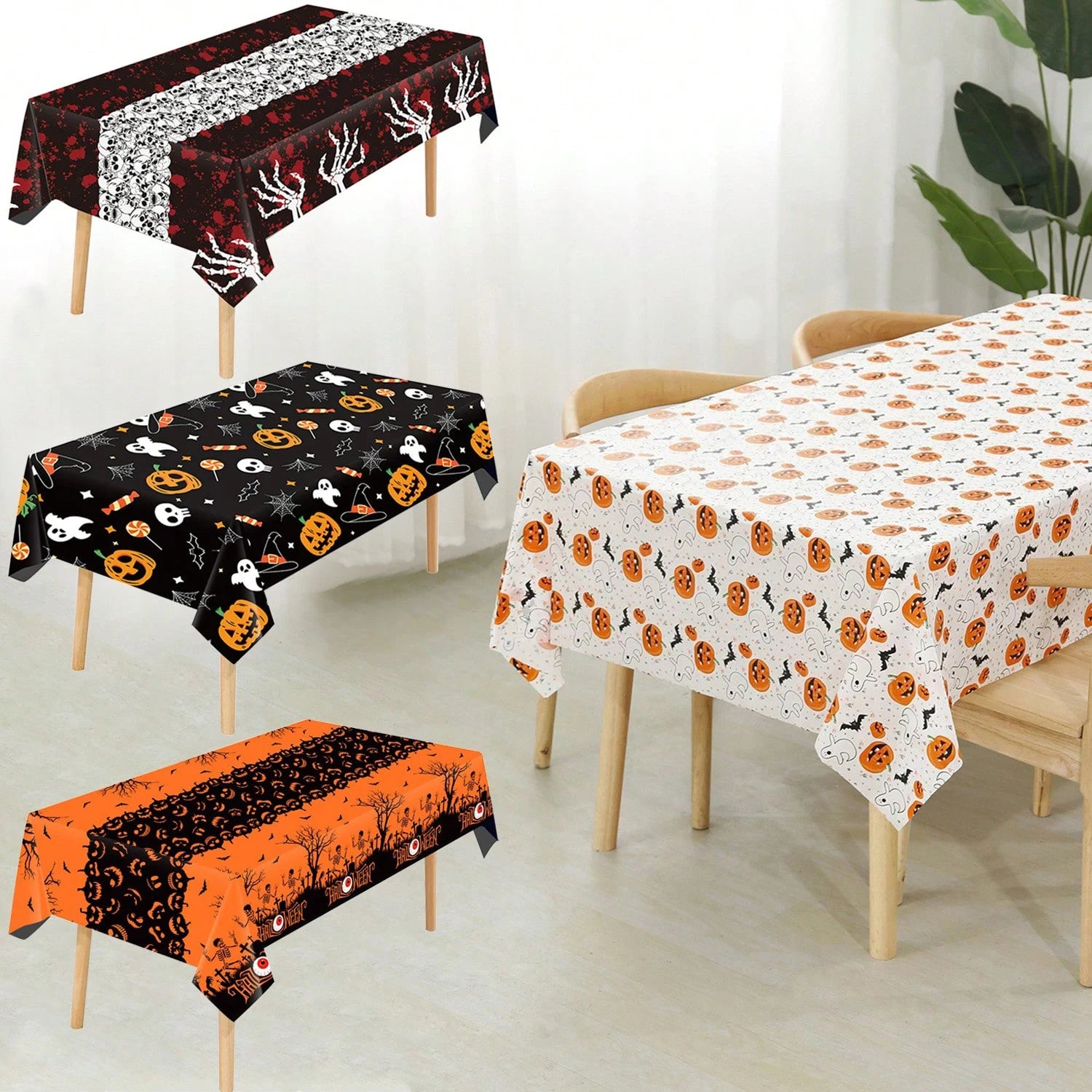 Terror Pumpkin Ghost Tablecloth