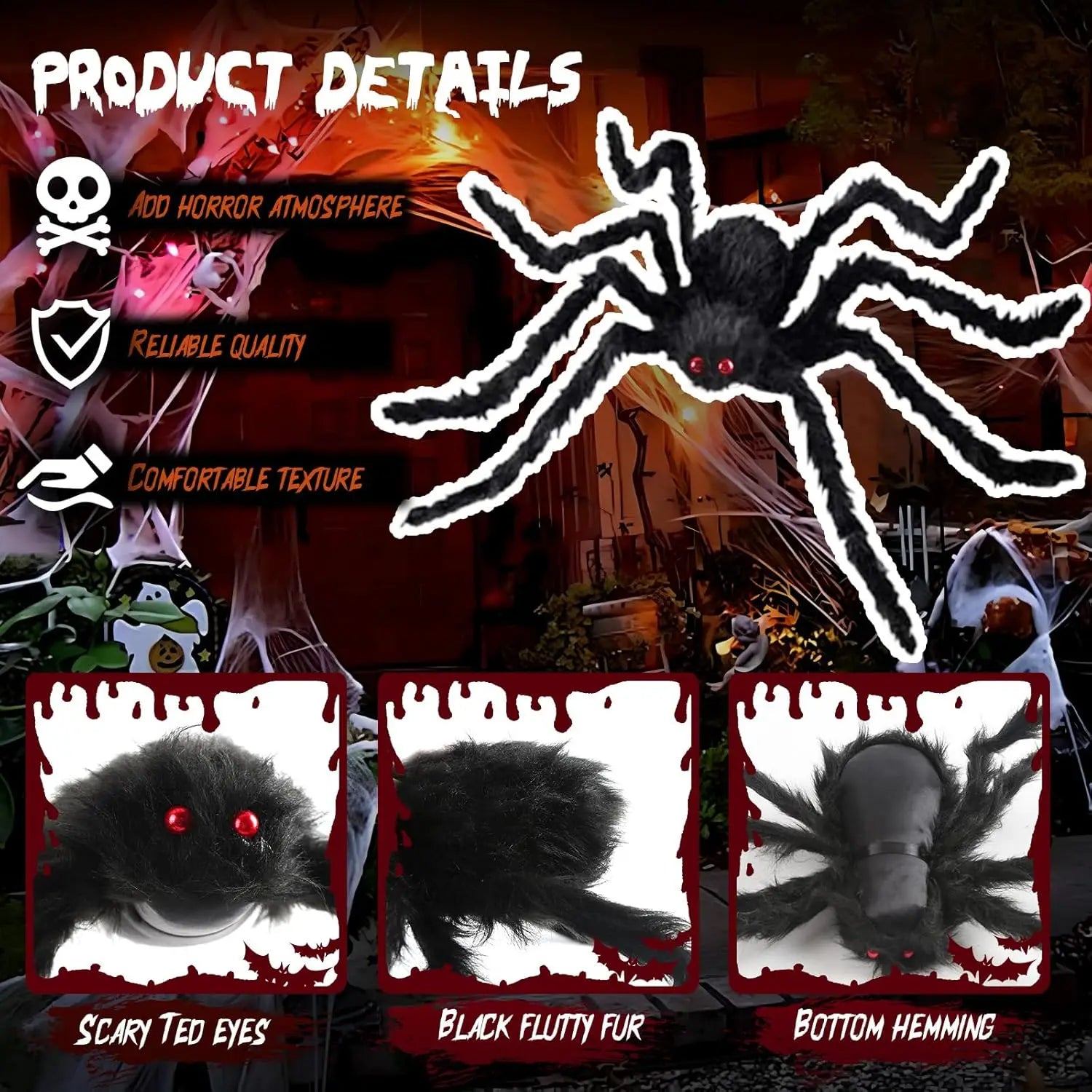 Giant Black Plush Spider