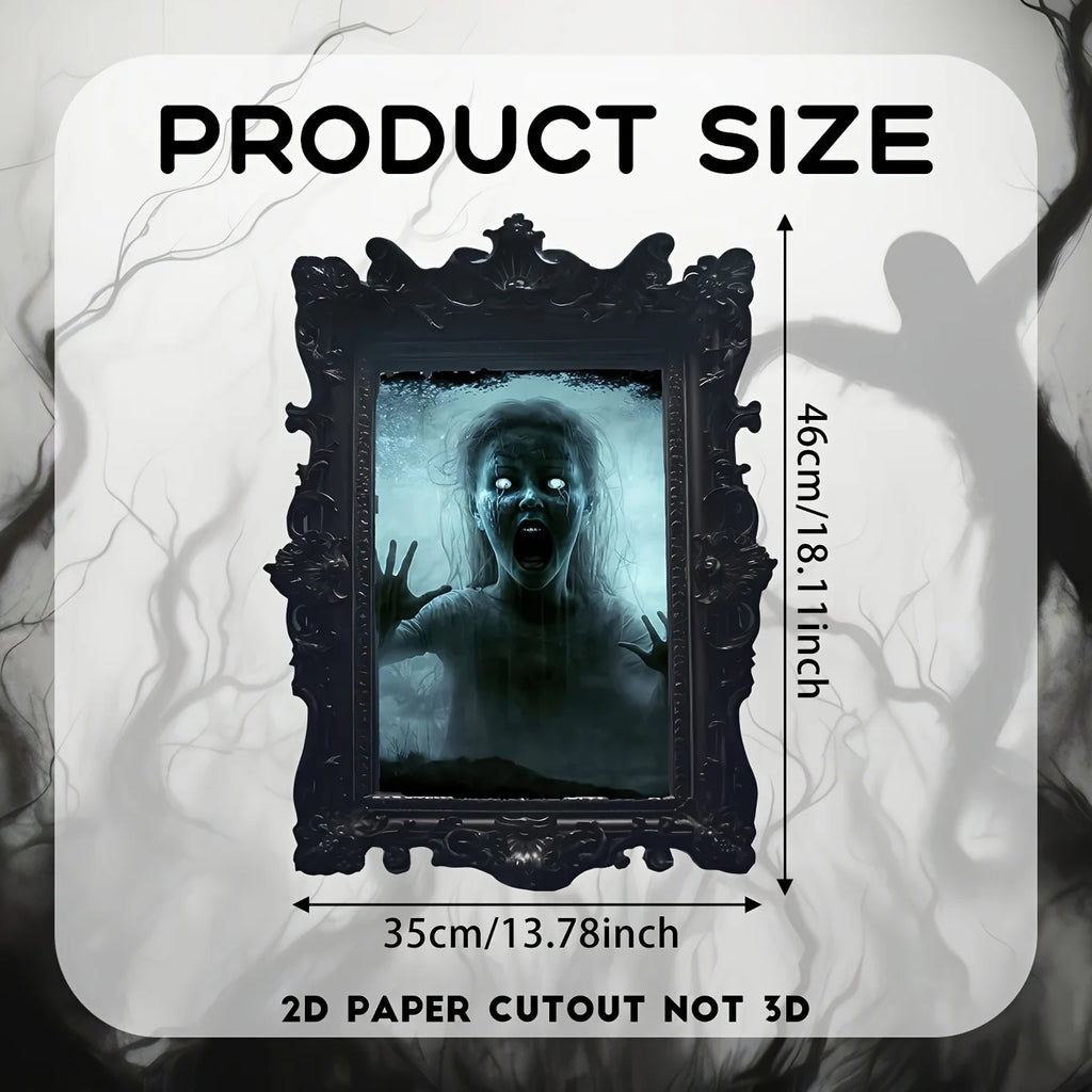 Scary Woman Photo Frame Wall Sticker