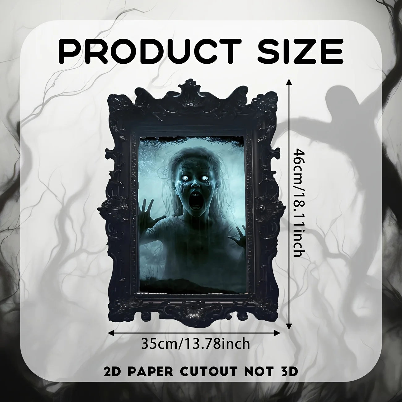 Scary Woman Photo Frame Wall Sticker