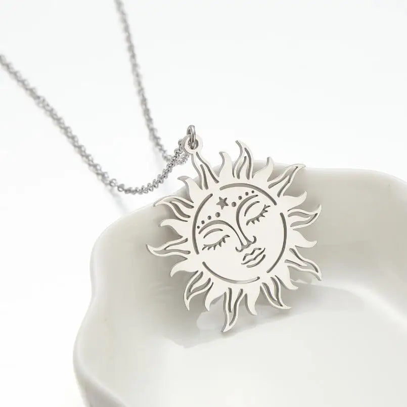Sun & Moon Pentagram Necklace