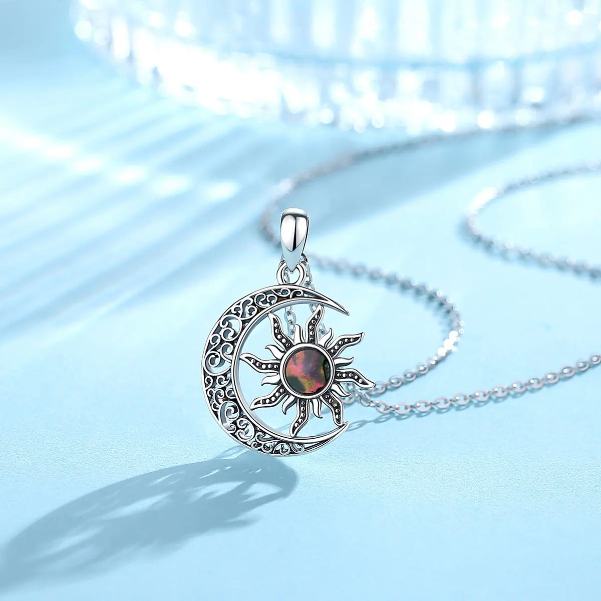 Sterling Silver Sun & Moon Necklace