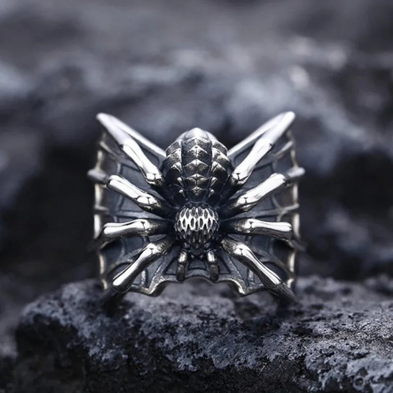 Crystal Ball Spider Ring