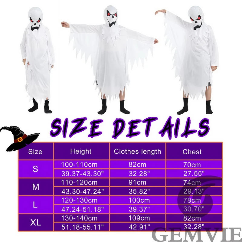 Kids White Ghost Costume