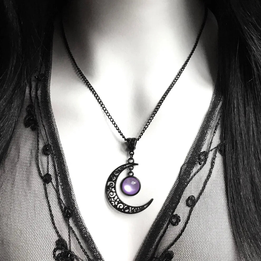 Black Moon Witch Necklace