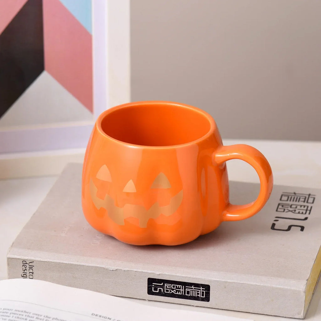 Pumpkin-Shaped Ceramic Mug