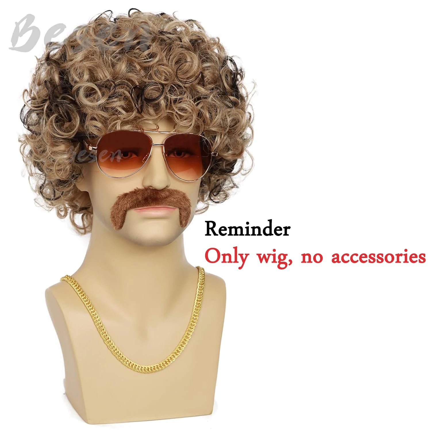 Brown 70s Disco Wig