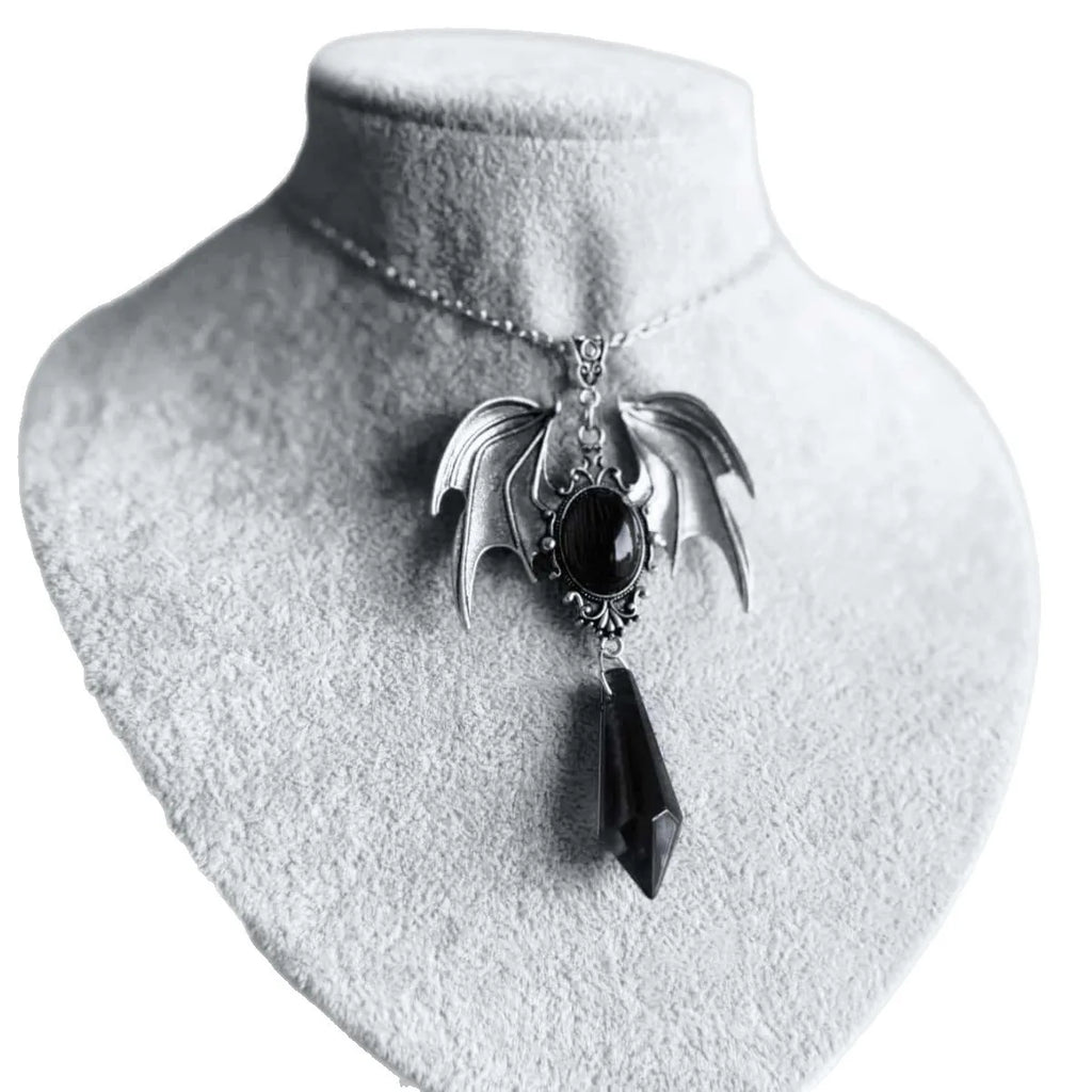 Vampire Bat Cameo Necklace