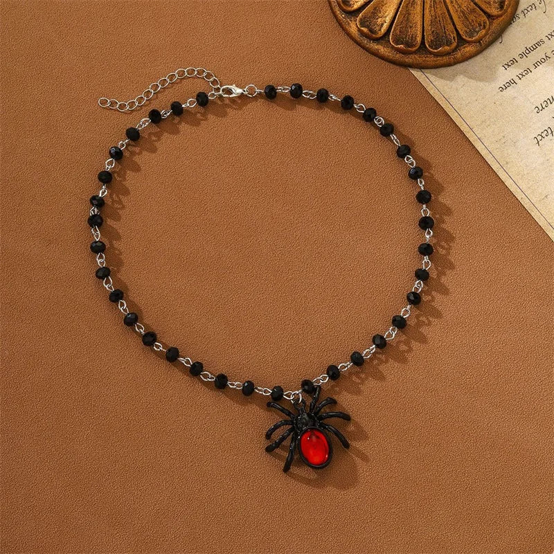 Spider Crystal Beaded Necklace