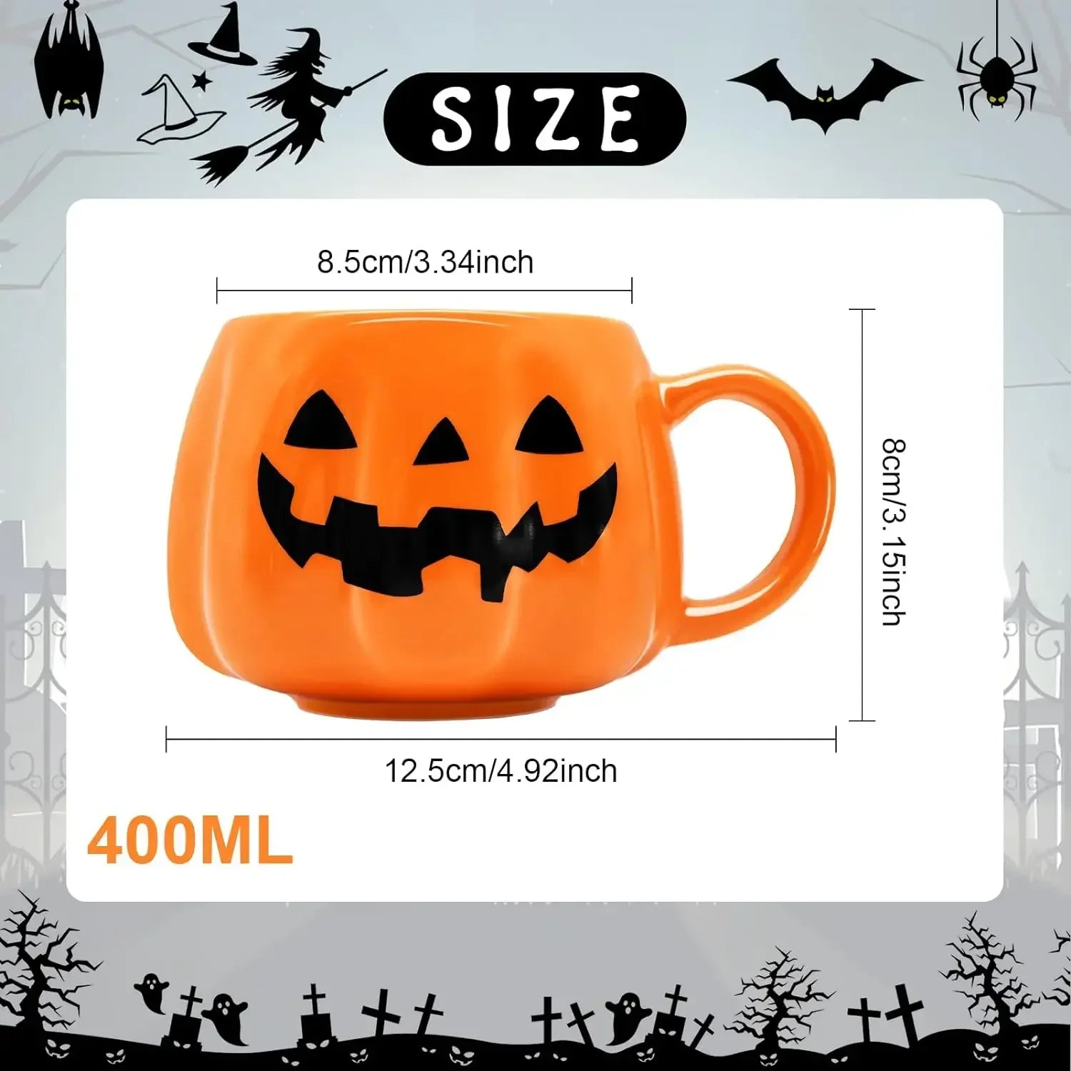 Pumpkin-Shaped Ceramic Mug