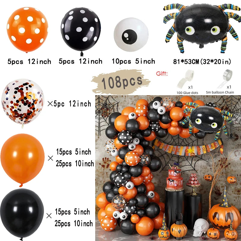 Bat Balloon Garland — Spiders & Pumpkins