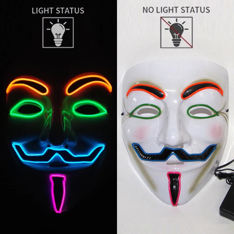 LED Hacker Vendetta Mask