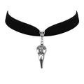 Raven Skull Charm Choker
