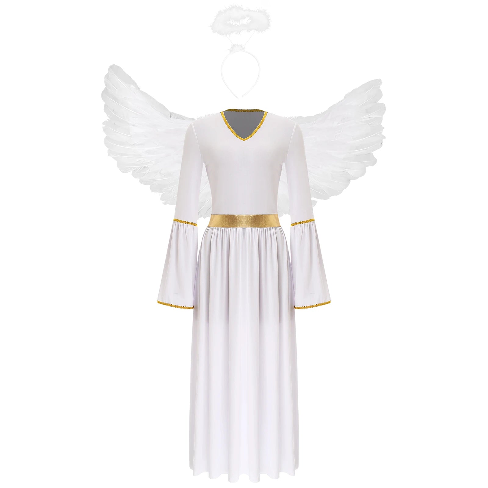 Gold-Trim Angel Costume (3-Piece)