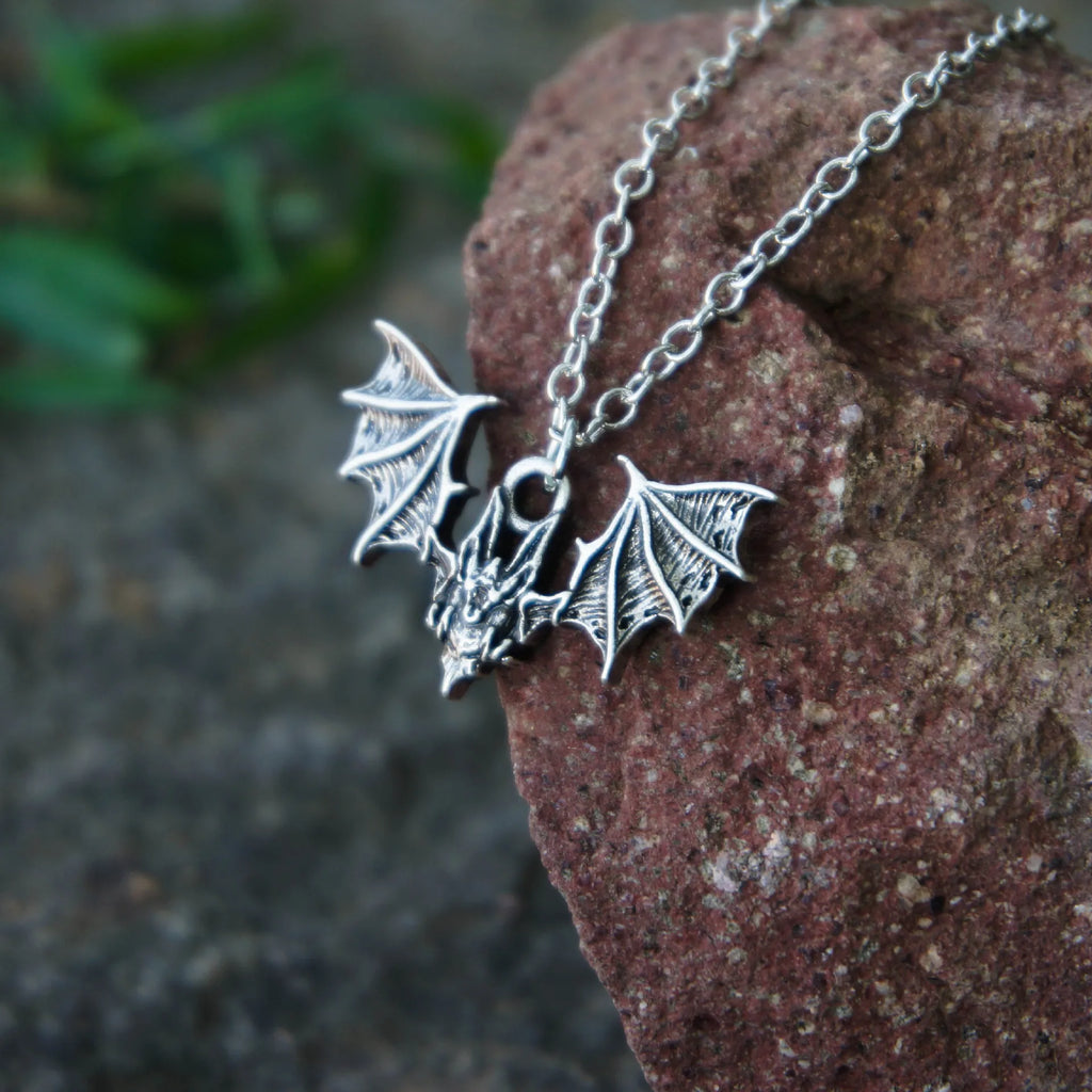 Vintage Bat Witchcraft Necklace