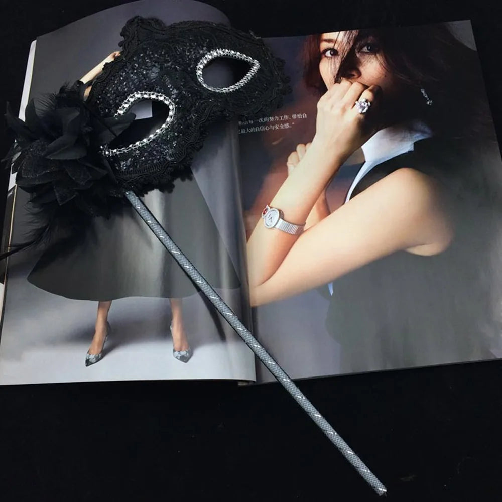 Venetian Lace Mask on a Stick