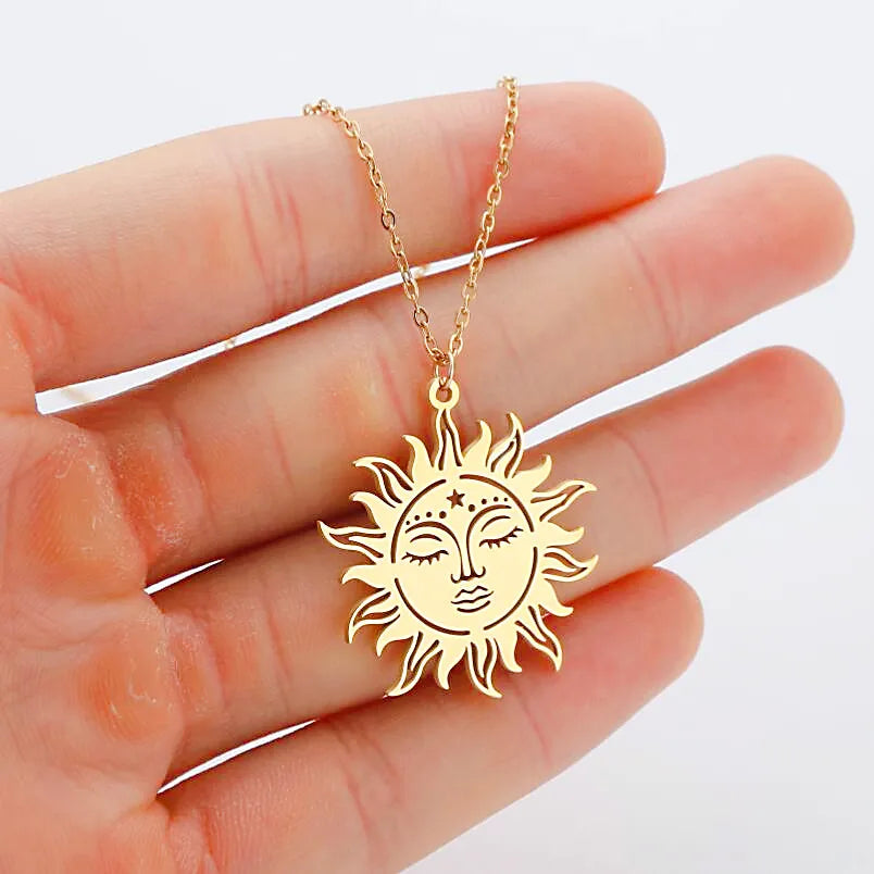 Sun & Moon Pentagram Necklace