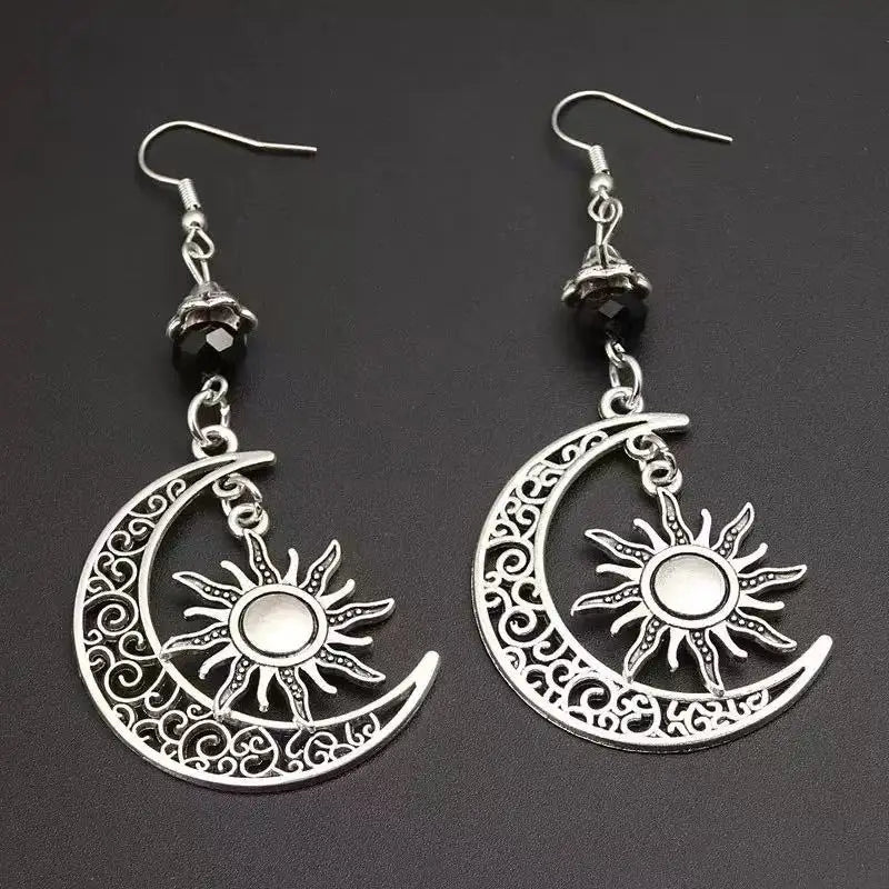 Moon & Sun Pentagram Earrings